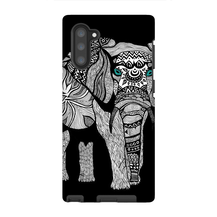 Galaxy Note 10 StrongFit Elephant of Namibia B n W by Pom Graphic Design