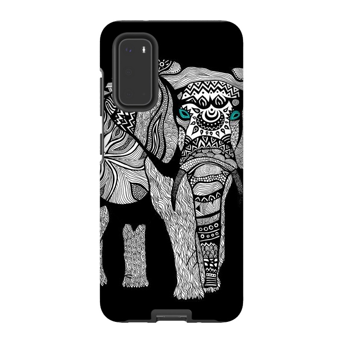 Galaxy S20 StrongFit Elephant of Namibia B n W by Pom Graphic Design