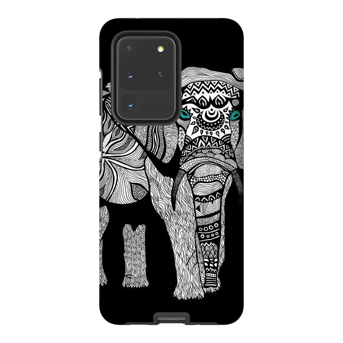 Galaxy S20 Ultra StrongFit Elephant of Namibia B n W by Pom Graphic Design