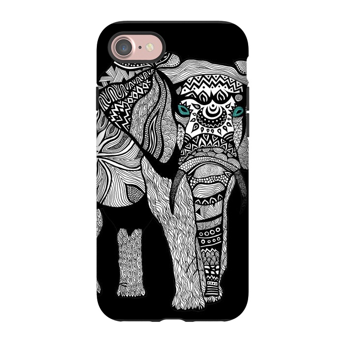 iPhone 7 StrongFit Elephant of Namibia B n W by Pom Graphic Design