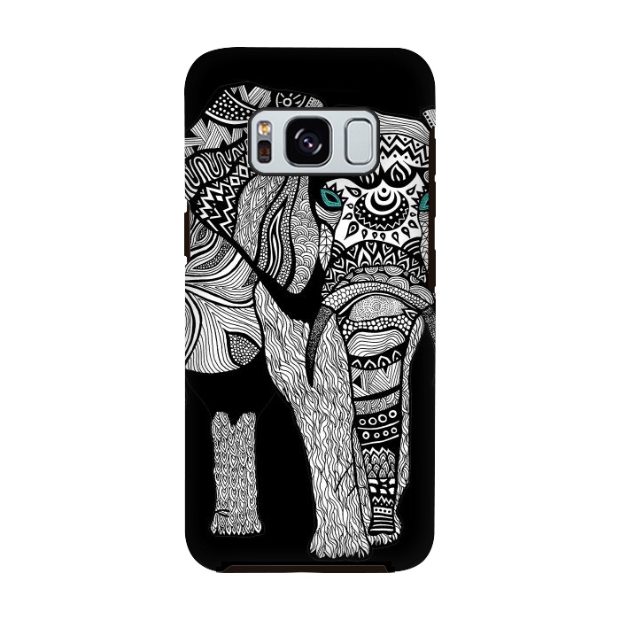 Galaxy S8 StrongFit Elephant of Namibia B n W by Pom Graphic Design