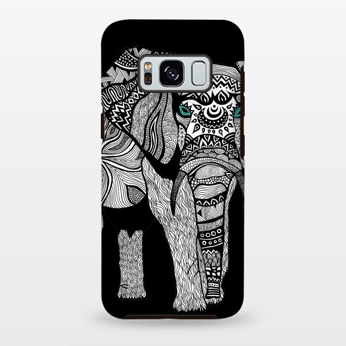 Galaxy S8 plus StrongFit Elephant of Namibia B n W by Pom Graphic Design