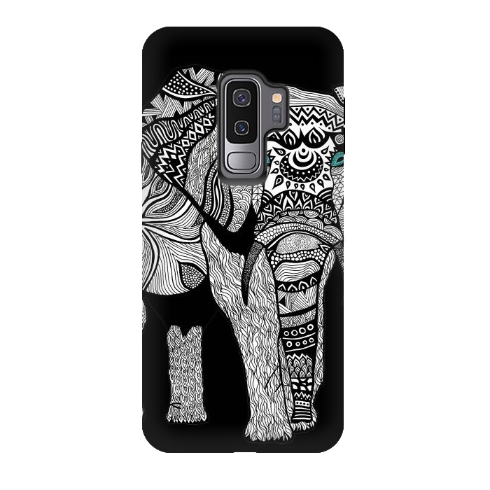 Galaxy S9 plus StrongFit Elephant of Namibia B n W by Pom Graphic Design