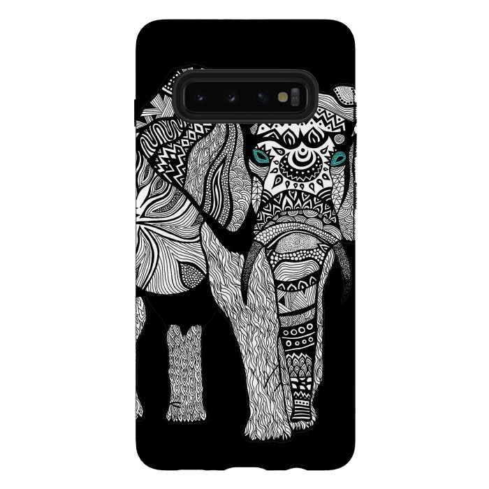 Galaxy S10 plus StrongFit Elephant of Namibia B n W by Pom Graphic Design