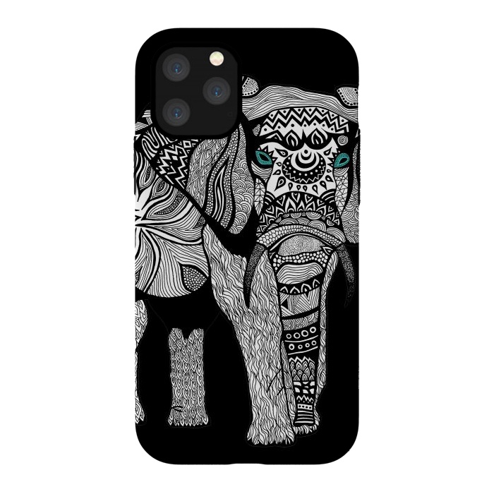 iPhone 11 Pro StrongFit Elephant of Namibia B n W by Pom Graphic Design