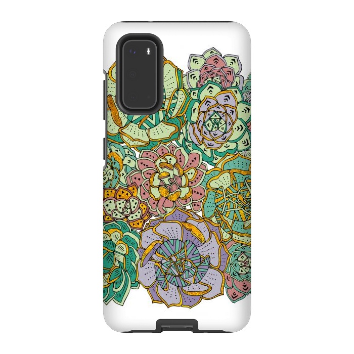 Galaxy S20 StrongFit Succulents Garden by Pom Graphic Design