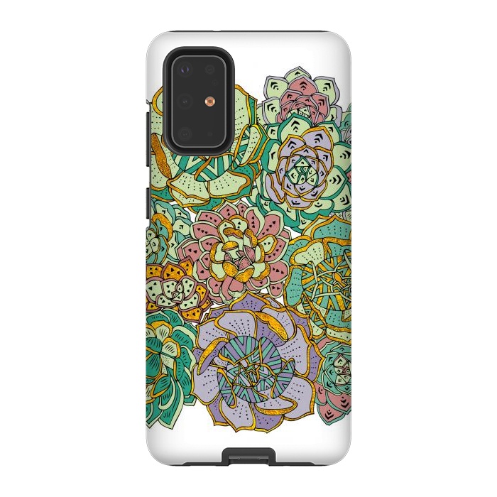 Galaxy S20 Plus StrongFit Succulents Garden by Pom Graphic Design