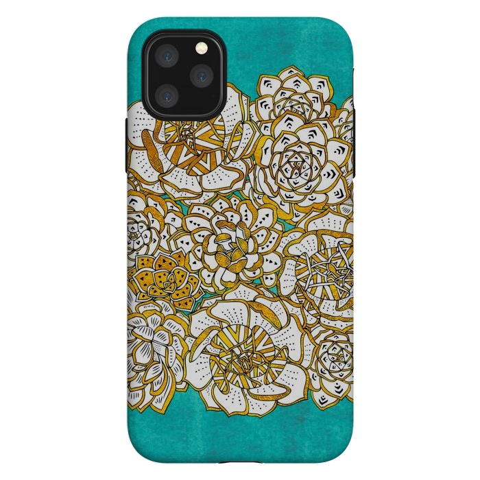 iPhone 11 Pro Max StrongFit Succulents Sea by Pom Graphic Design