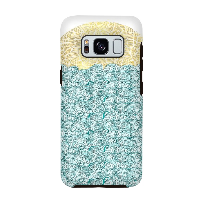 Galaxy S8 StrongFit Sea Waves Sun by Pom Graphic Design