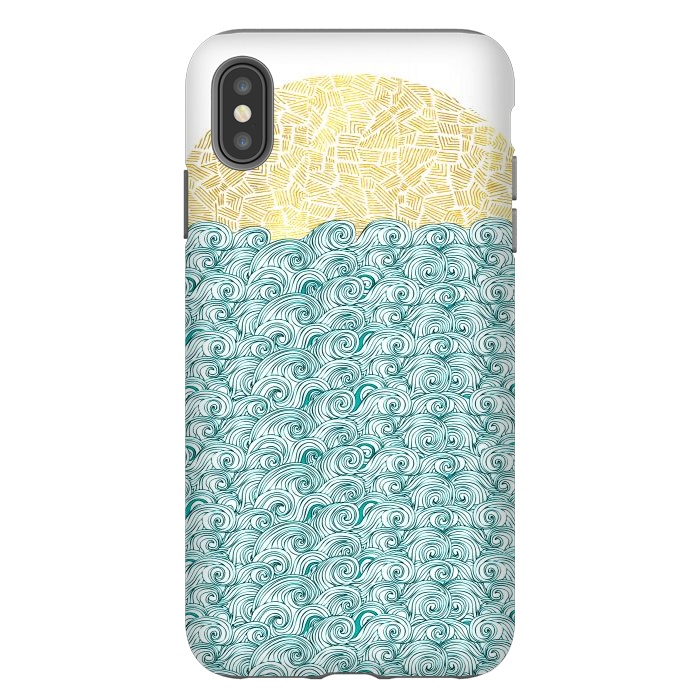 iPhone Xs Max StrongFit Sea Waves Sun by Pom Graphic Design