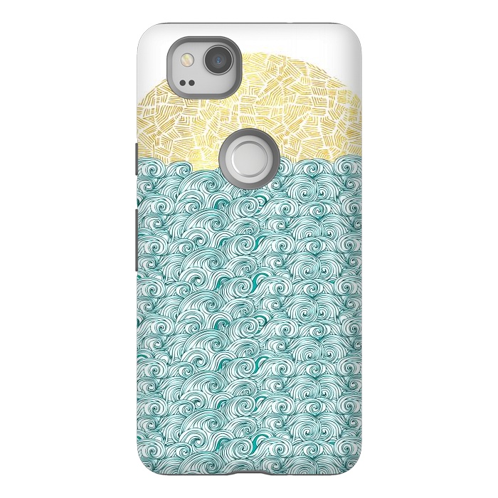 Pixel 2 StrongFit Sea Waves Sun by Pom Graphic Design