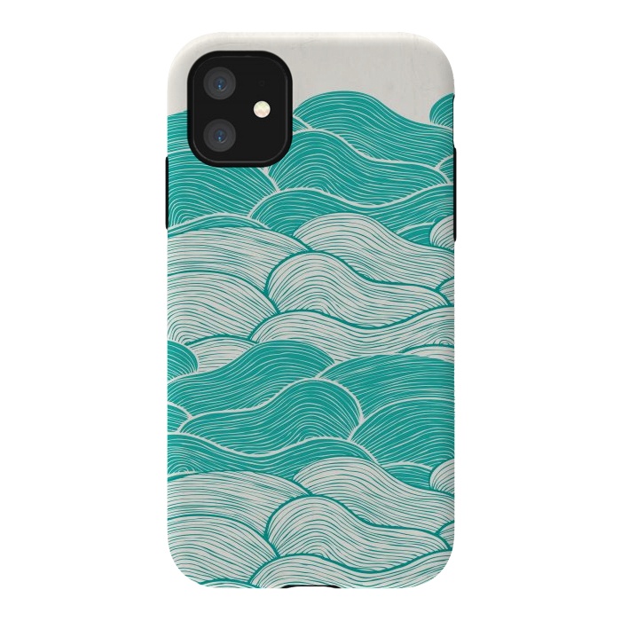 iPhone 11 StrongFit The Calm And Stormy Seas II by Pom Graphic Design