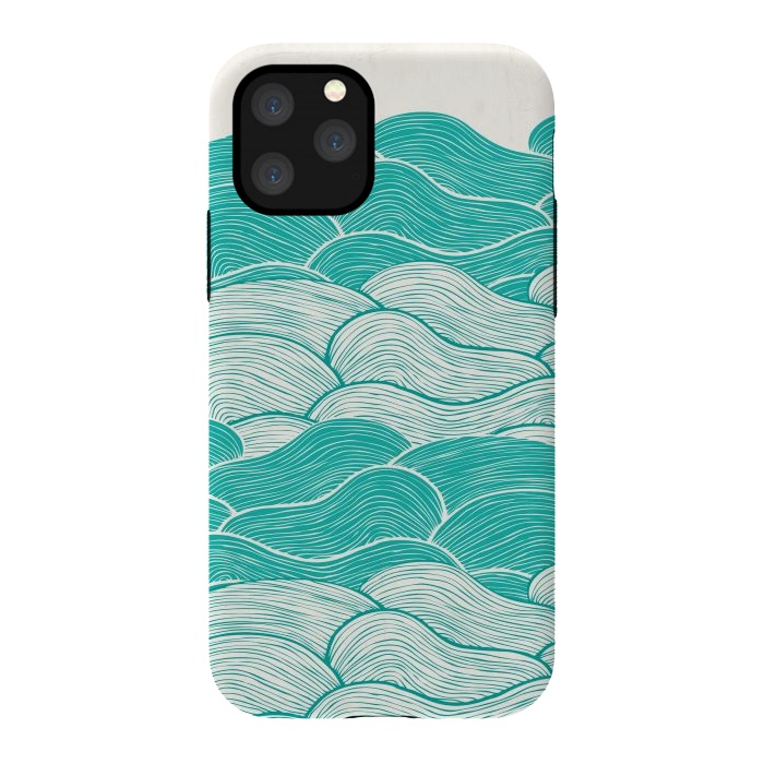 iPhone 11 Pro StrongFit The Calm And Stormy Seas II by Pom Graphic Design