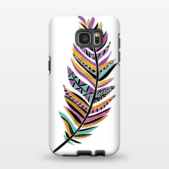 Galaxy S7 EDGE StrongFit Dreamy Feathers by Pom Graphic Design