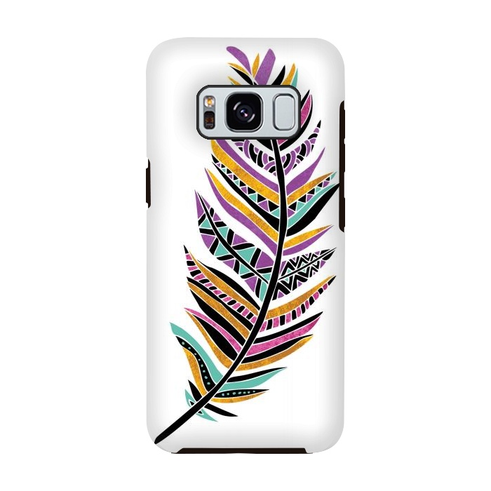 Galaxy S8 StrongFit Dreamy Feathers by Pom Graphic Design