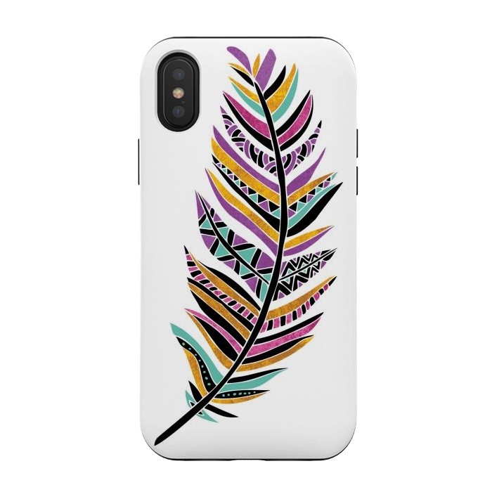 iPhone Xs / X StrongFit Dreamy Feathers by Pom Graphic Design