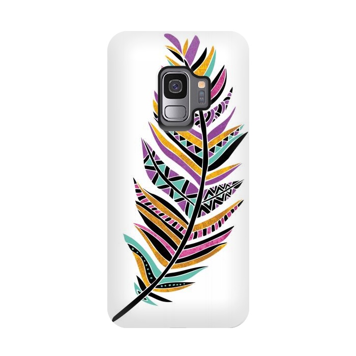 Galaxy S9 StrongFit Dreamy Feathers by Pom Graphic Design