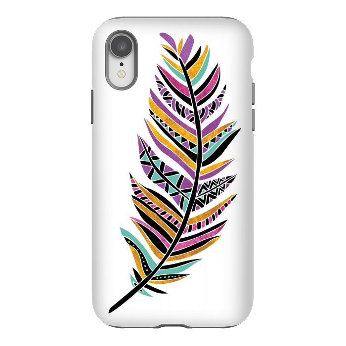 iPhone Xr StrongFit Dreamy Feathers by Pom Graphic Design