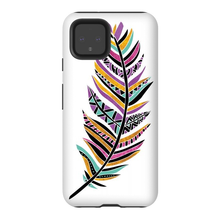 Pixel 4 StrongFit Dreamy Feathers by Pom Graphic Design
