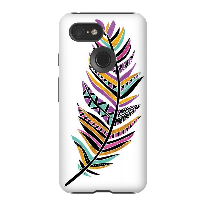 Pixel 3 StrongFit Dreamy Feathers by Pom Graphic Design
