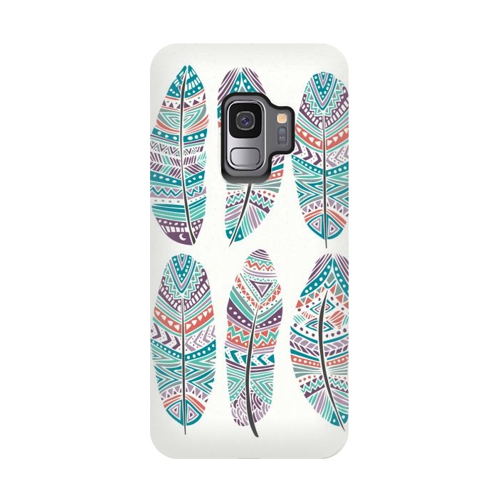 Galaxy S9 StrongFit Feathers Feathers by Pom Graphic Design