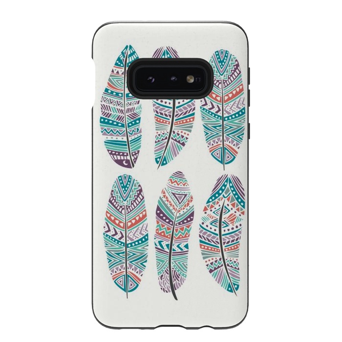 Galaxy S10e StrongFit Feathers Feathers by Pom Graphic Design
