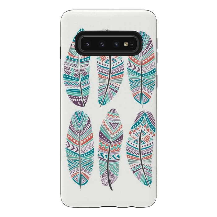Galaxy S10 StrongFit Feathers Feathers by Pom Graphic Design