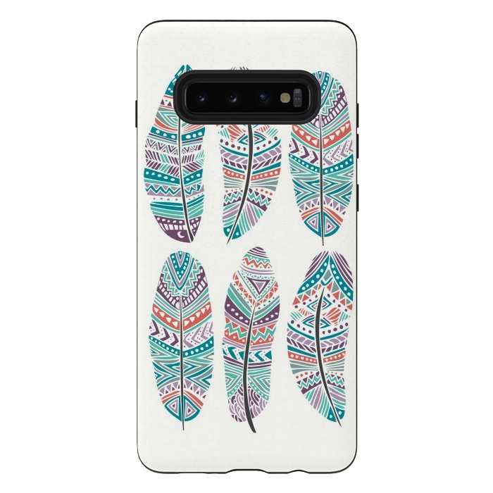 Galaxy S10 plus StrongFit Feathers Feathers by Pom Graphic Design