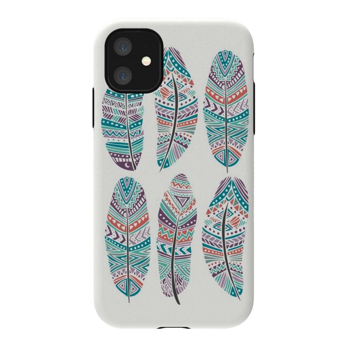 iPhone 11 StrongFit Feathers Feathers by Pom Graphic Design