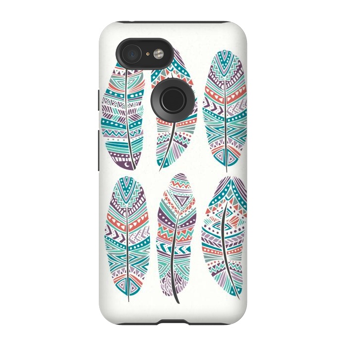 Pixel 3 StrongFit Feathers Feathers by Pom Graphic Design