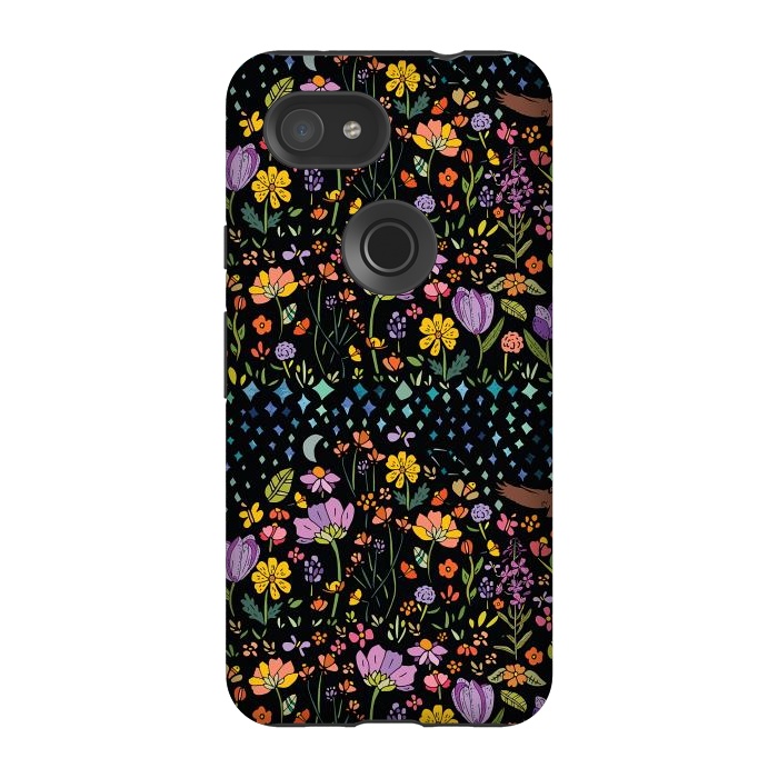 Pixel 3A StrongFit Whimsical Night Forest by Pom Graphic Design