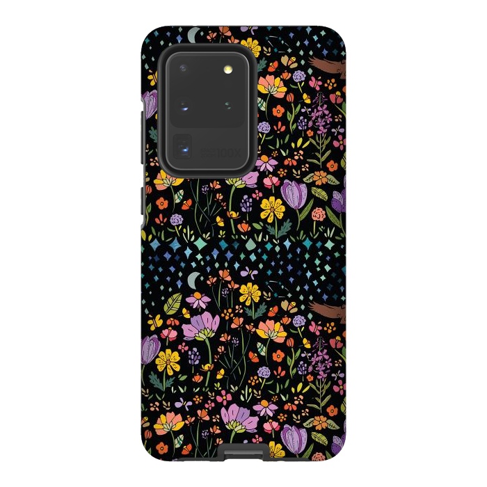 Galaxy S20 Ultra StrongFit Whimsical Night Forest by Pom Graphic Design