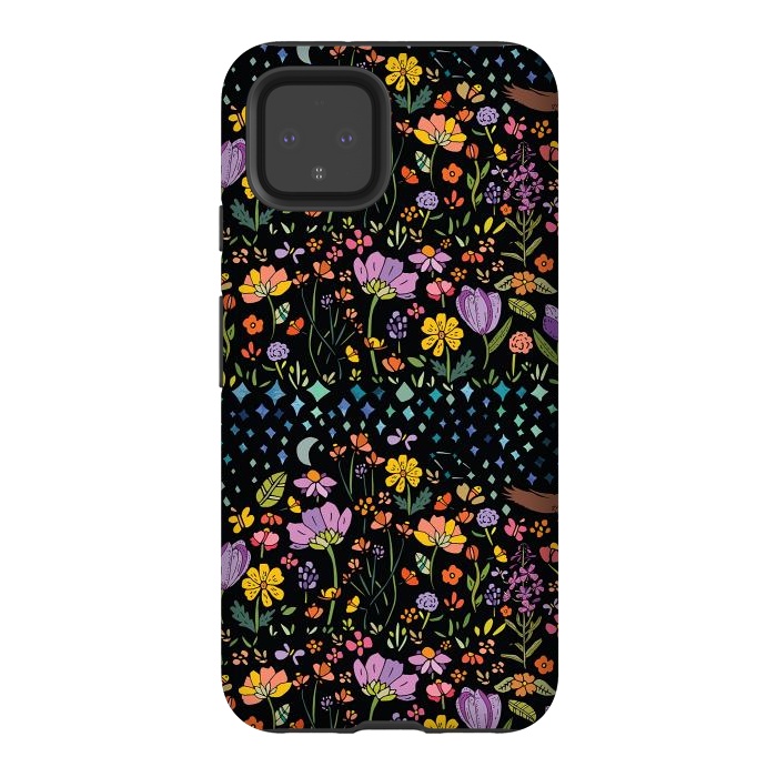 Pixel 4 StrongFit Whimsical Night Forest by Pom Graphic Design