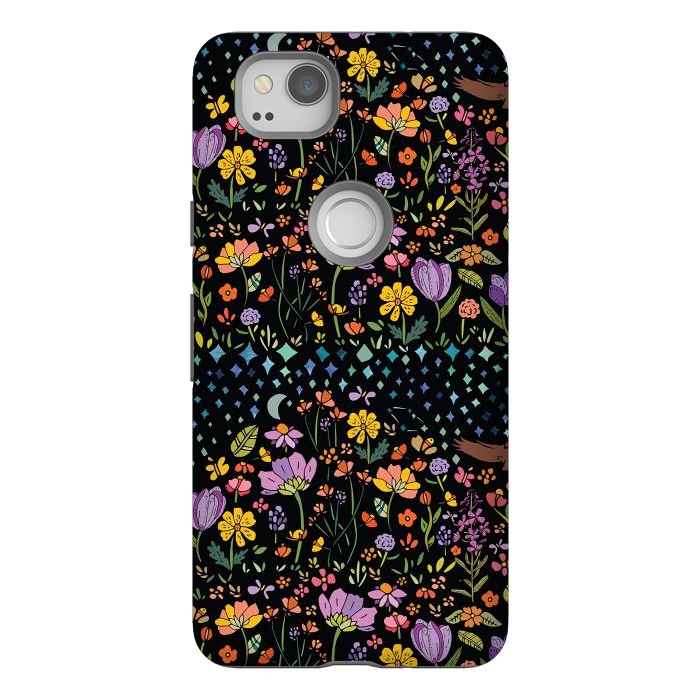 Pixel 2 StrongFit Whimsical Night Forest by Pom Graphic Design