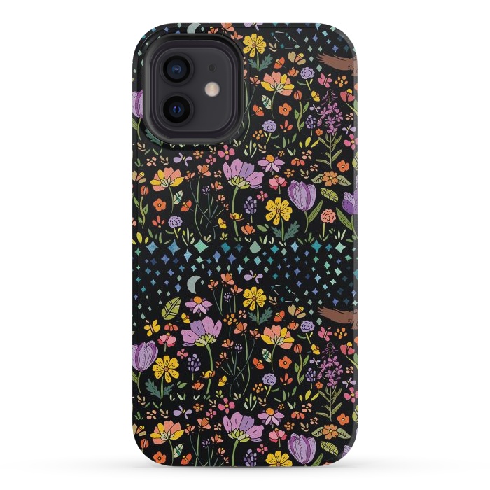 iPhone 12 mini StrongFit Whimsical Night Forest by Pom Graphic Design