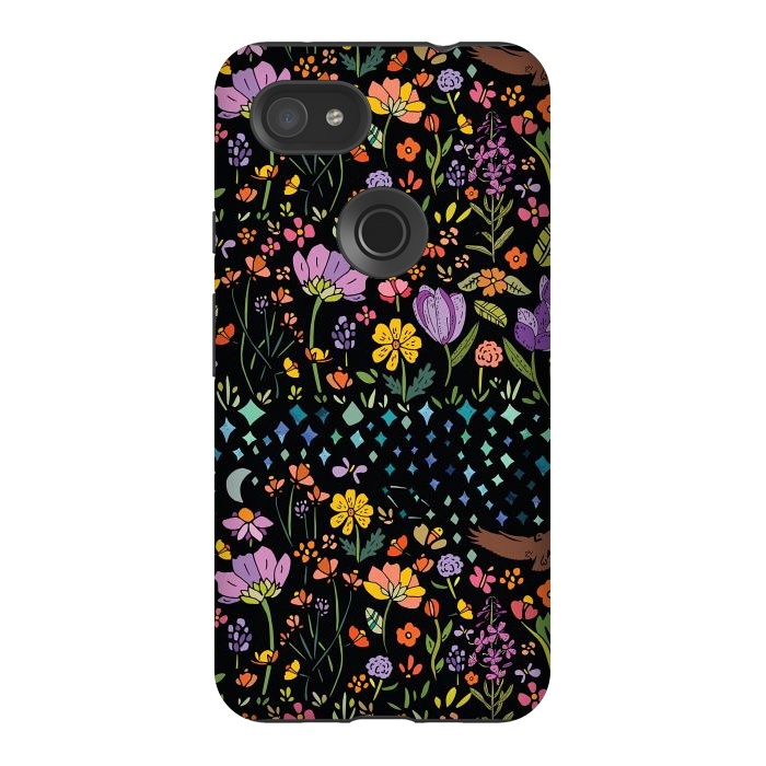 Pixel 3AXL StrongFit Whimsical Night Forest II by Pom Graphic Design