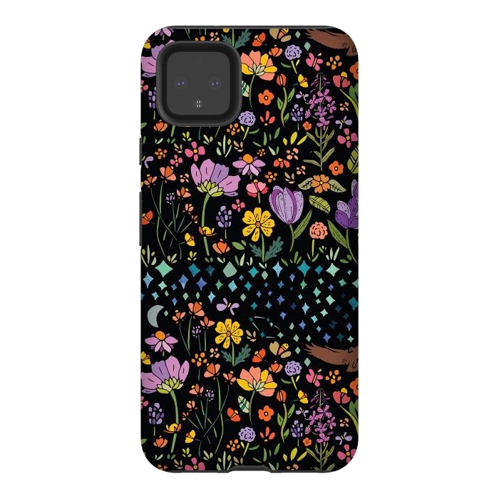 Pixel 4XL StrongFit Whimsical Night Forest II by Pom Graphic Design