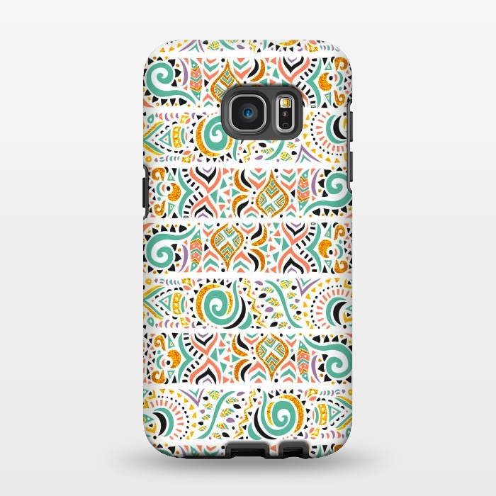 Galaxy S7 EDGE StrongFit Jungle doodles day by Pom Graphic Design