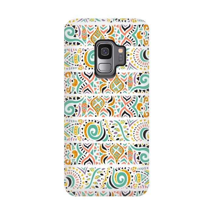 Galaxy S9 StrongFit Jungle doodles day by Pom Graphic Design