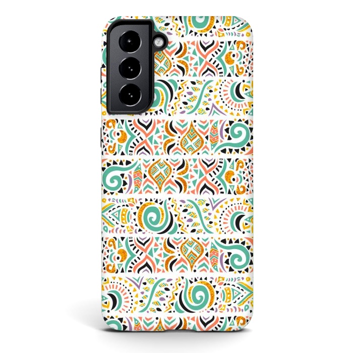 Galaxy S21 StrongFit Jungle doodles day by Pom Graphic Design