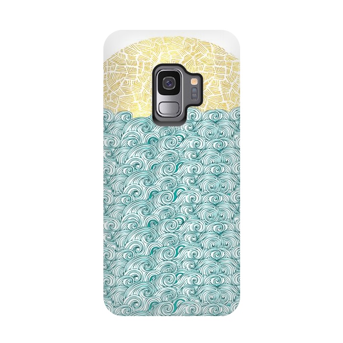 Galaxy S9 StrongFit Ocean waves  by Pom Graphic Design