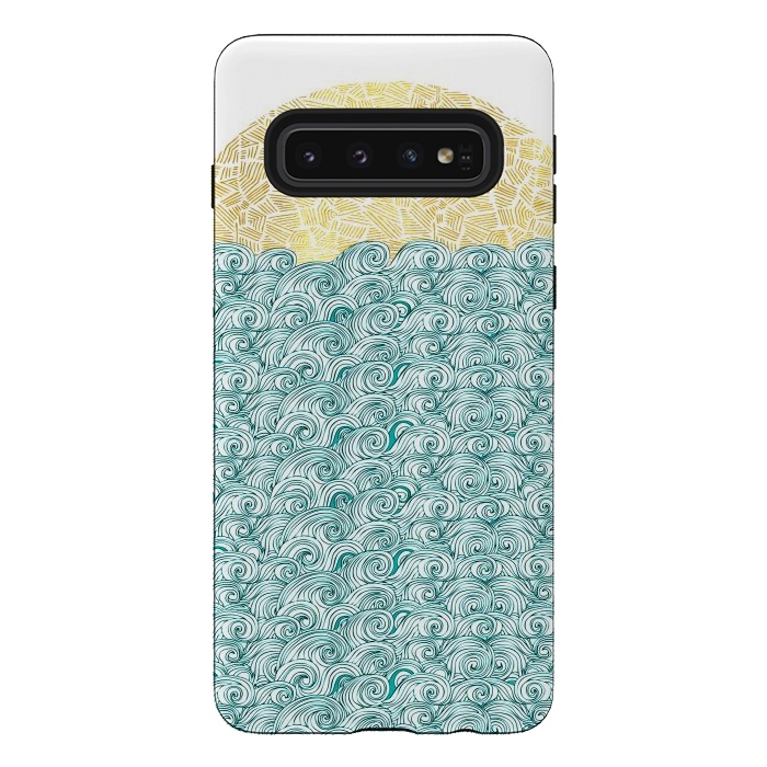 Galaxy S10 StrongFit Ocean waves  by Pom Graphic Design