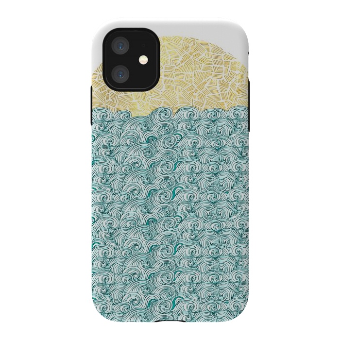 iPhone 11 StrongFit Ocean waves  by Pom Graphic Design