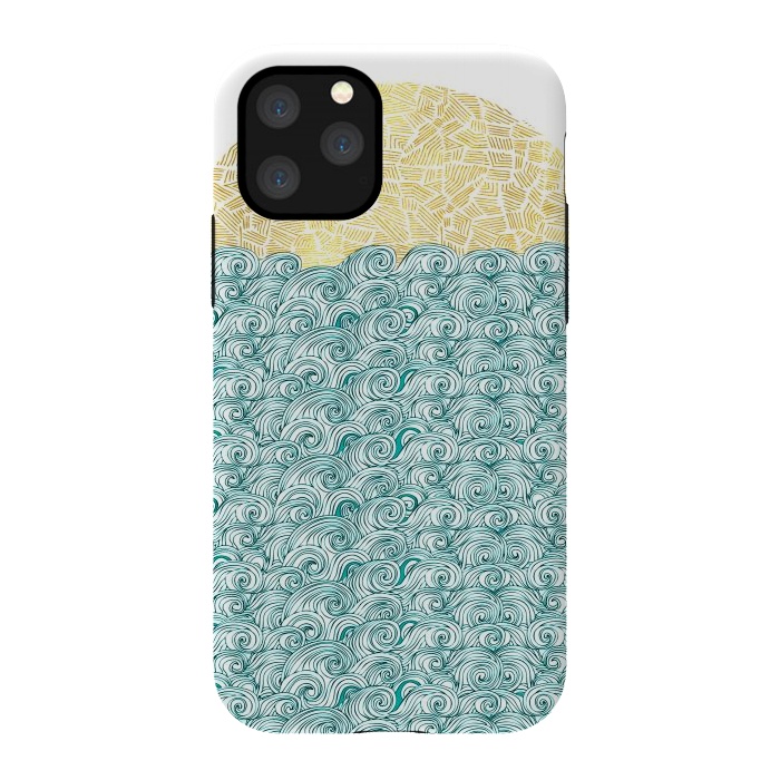 iPhone 11 Pro StrongFit Ocean waves  by Pom Graphic Design