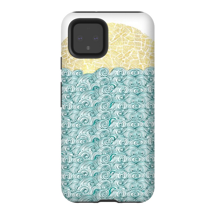 Pixel 4 StrongFit Ocean waves  by Pom Graphic Design