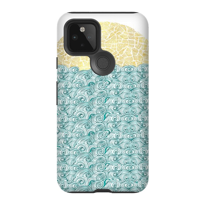 Pixel 5 StrongFit Ocean waves  by Pom Graphic Design