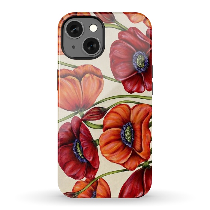 iPhone 13 StrongFit Warm Poppies by Denise Cassidy Wood