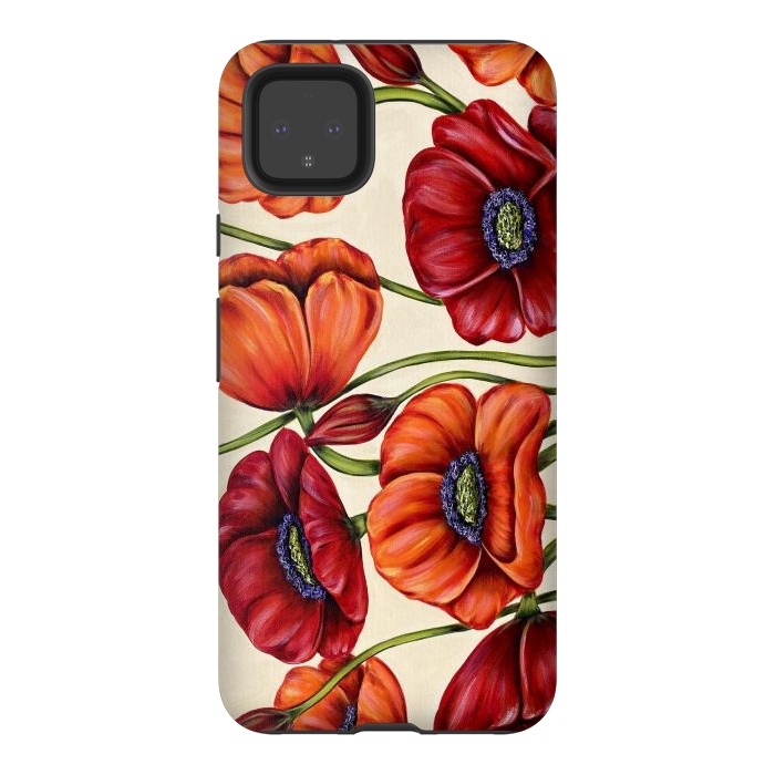 Pixel 4XL StrongFit Warm Poppies by Denise Cassidy Wood