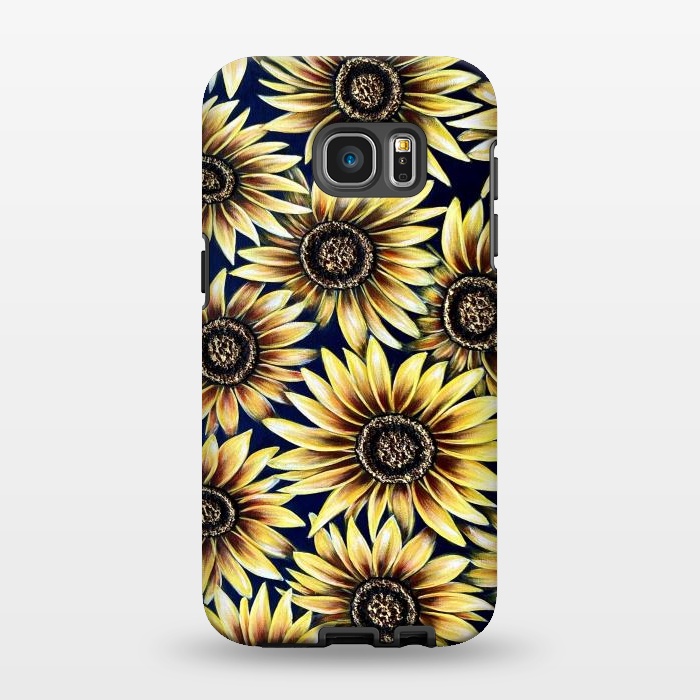 Galaxy S7 EDGE StrongFit Sunflowers by Denise Cassidy Wood
