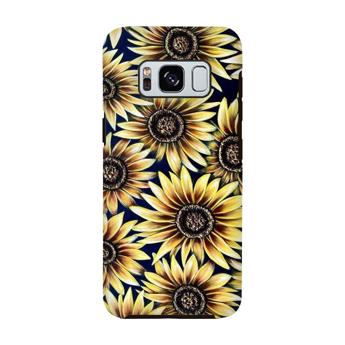 Galaxy S8 StrongFit Sunflowers by Denise Cassidy Wood